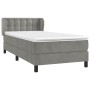 Cama box spring con colchón terciopelo gris claro 80x200 cm de vidaXL, Camas y somieres - Ref: Foro24-3127697, Precio: 282,52...