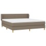 Box spring bed with taupe gray fabric mattress 180x200 cm by vidaXL, Beds and slatted bases - Ref: Foro24-3126985, Price: 555...