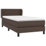 Cama box spring con colchón cuero sintético marrón 80x200 cm de vidaXL, Camas y somieres - Ref: Foro24-3127160, Precio: 293,2...