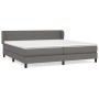 Box spring bed with gray synthetic leather mattress 200x200 cm by vidaXL, Beds and slatted bases - Ref: Foro24-3127215, Price...