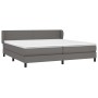 Box spring bed with gray synthetic leather mattress 200x200 cm by vidaXL, Beds and slatted bases - Ref: Foro24-3127215, Price...