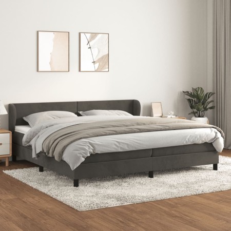 Cama box spring con colchón terciopelo gris oscuro 200x200 cm de vidaXL, Camas y somieres - Ref: Foro24-3127392, Precio: 587,...