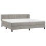 Cama box spring con colchón terciopelo gris claro 200x200 cm de vidaXL, Camas y somieres - Ref: Foro24-3127451, Precio: 597,9...