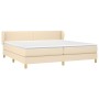 Box spring bed with cream fabric mattress 200x200 cm by vidaXL, Beds and slatted bases - Ref: Foro24-3126674, Price: 623,90 €...