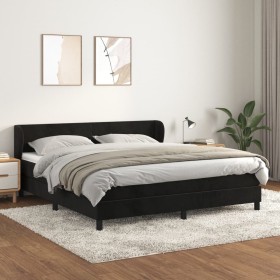 Box spring bed with black velvet mattress 160x200 cm by vidaXL, Beds and slatted bases - Ref: Foro24-3127381, Price: 472,35 €...