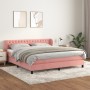 Box spring bed with pink velvet mattress 160x200 cm by vidaXL, Beds and slatted bases - Ref: Foro24-3127684, Price: 511,78 €,...