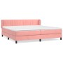 Box spring bed with pink velvet mattress 200x200 cm by vidaXL, Beds and slatted bases - Ref: Foro24-3127636, Price: 573,01 €,...