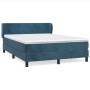 Box spring bed with dark blue velvet mattress 140x200 cm by vidaXL, Beds and slatted bases - Ref: Foro24-3127377, Price: 428,...