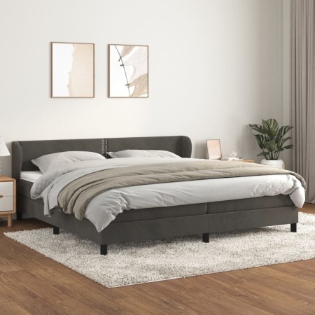 Box spring bed with dark gray velvet mattress 200x200 cm by vidaXL, Beds and slatted bases - Ref: Foro24-3127452, Price: 580,...