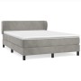 Cama box spring con colchón terciopelo gris claro 140x200 cm de vidaXL, Camas y somieres - Ref: Foro24-3127373, Precio: 447,2...