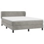 Cama box spring con colchón terciopelo gris claro 140x200 cm de vidaXL, Camas y somieres - Ref: Foro24-3127373, Precio: 447,2...