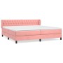 Box spring bed with pink velvet mattress 200x200 cm by vidaXL, Beds and slatted bases - Ref: Foro24-3127696, Price: 577,76 €,...