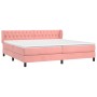 Box spring bed with pink velvet mattress 200x200 cm by vidaXL, Beds and slatted bases - Ref: Foro24-3127696, Price: 577,76 €,...