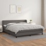 Box spring bed with gray synthetic leather mattress 180x200 cm by vidaXL, Beds and slatted bases - Ref: Foro24-3127209, Price...