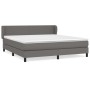 Box spring bed with gray synthetic leather mattress 180x200 cm by vidaXL, Beds and slatted bases - Ref: Foro24-3127209, Price...