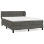 Box spring bed with dark gray velvet mattress 140x200 cm by vidaXL, Beds and slatted bases - Ref: Foro24-3127734, Price: 416,...