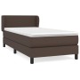 Cama box spring con colchón cuero sintético marrón 90x200 cm de vidaXL, Camas y somieres - Ref: Foro24-3127172, Precio: 337,9...