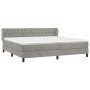 Cama box spring con colchón terciopelo gris claro 200x200 cm de vidaXL, Camas y somieres - Ref: Foro24-3127691, Precio: 625,1...