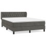 Cama box spring con colchón terciopelo gris oscuro 140x200 cm de vidaXL, Camas y somieres - Ref: Foro24-3127674, Precio: 471,...