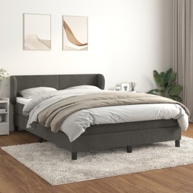 Box spring bed with dark gray velvet mattress 140x190 cm by vidaXL, Beds and slatted bases - Ref: Foro24-3127368, Price: 424,...