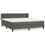 Box spring bed with dark gray velvet mattress 160x200 cm by vidaXL, Beds and slatted bases - Ref: Foro24-3127620, Price: 475,...