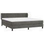 Box spring bed with dark gray velvet mattress 160x200 cm by vidaXL, Beds and slatted bases - Ref: Foro24-3127620, Price: 475,...