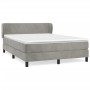 Box spring bed with light gray velvet mattress 140x190 cm by vidaXL, Beds and slatted bases - Ref: Foro24-3127367, Price: 432...