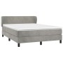 Box spring bed with light gray velvet mattress 140x190 cm by vidaXL, Beds and slatted bases - Ref: Foro24-3127367, Price: 432...