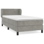 Cama box spring con colchón terciopelo gris claro 100x200 cm de vidaXL, Camas y somieres - Ref: Foro24-3127535, Precio: 349,6...