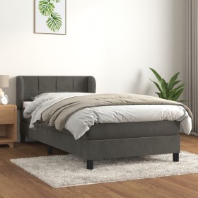 Box spring bed with dark gray velvet mattress 90x190 cm by vidaXL, Beds and slatted bases - Ref: Foro24-3127464, Price: 327,7...