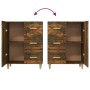 Aparador de madera de ingeniería roble ahumado 69,5x34x90 cm de vidaXL, Aparadores - Ref: Foro24-817351, Precio: 65,57 €, Des...