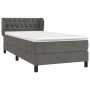 Box spring bed with dark gray velvet mattress 90x200 cm by vidaXL, Beds and slatted bases - Ref: Foro24-3127650, Price: 321,4...