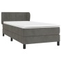 Cama box spring con colchón terciopelo gris oscuro 90x200 cm de vidaXL, Camas y somieres - Ref: Foro24-3127470, Precio: 301,9...