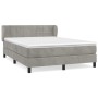 Cama box spring con colchón terciopelo gris claro 140x200 cm de vidaXL, Camas y somieres - Ref: Foro24-3127493, Precio: 447,2...