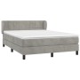 Box spring bed with light gray velvet mattress 140x200 cm by vidaXL, Beds and slatted bases - Ref: Foro24-3127493, Price: 419...