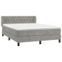 Box spring bed with light gray velvet mattress 140x200 cm by vidaXL, Beds and slatted bases - Ref: Foro24-3127673, Price: 442...