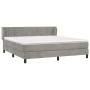 Box spring bed with light gray velvet mattress 160x200 cm by vidaXL, Beds and slatted bases - Ref: Foro24-3127619, Price: 501...