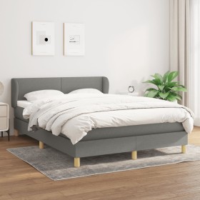 Cama box spring con colchón tela gris oscuro 140x190 cm de vidaXL, Camas y somieres - Ref: Foro24-3126638, Precio: 431,33 €, ...