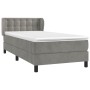 Cama box spring con colchón terciopelo gris claro 90x190 cm de vidaXL, Camas y somieres - Ref: Foro24-3127703, Precio: 310,09...