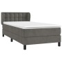 Cama box spring con colchón terciopelo gris oscuro 90x190 cm de vidaXL, Camas y somieres - Ref: Foro24-3127704, Precio: 315,2...