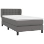 Cama box spring con colchón cuero sintético gris 90x190 cm de vidaXL, Camas y somieres - Ref: Foro24-3127287, Precio: 341,86 ...