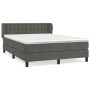 Box spring bed with dark gray velvet mattress 140x190 cm by vidaXL, Beds and slatted bases - Ref: Foro24-3127728, Price: 439,...