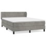 Box spring bed with light gray velvet mattress 140x190 cm by vidaXL, Beds and slatted bases - Ref: Foro24-3127547, Price: 461...