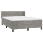 Box spring bed with light gray velvet mattress 140x190 cm by vidaXL, Beds and slatted bases - Ref: Foro24-3127547, Price: 461...