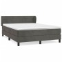 Box spring bed with dark gray velvet mattress 140x200 cm by vidaXL, Beds and slatted bases - Ref: Foro24-3127554, Price: 413,...