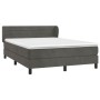 Box spring bed with dark gray velvet mattress 140x200 cm by vidaXL, Beds and slatted bases - Ref: Foro24-3127554, Price: 413,...