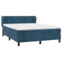 Box spring bed with dark blue velvet mattress 140x200 cm by vidaXL, Beds and slatted bases - Ref: Foro24-3127557, Price: 429,...