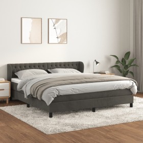 Cama box spring con colchón terciopelo gris oscuro 180x200 cm de vidaXL, Camas y somieres - Ref: Foro24-3127686, Precio: 556,...