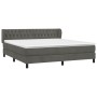 Cama box spring con colchón terciopelo gris oscuro 180x200 cm de vidaXL, Camas y somieres - Ref: Foro24-3127686, Precio: 557,...