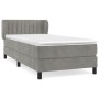 Box spring bed with light gray velvet mattress 90x190 cm by vidaXL, Beds and slatted bases - Ref: Foro24-3127589, Price: 312,...